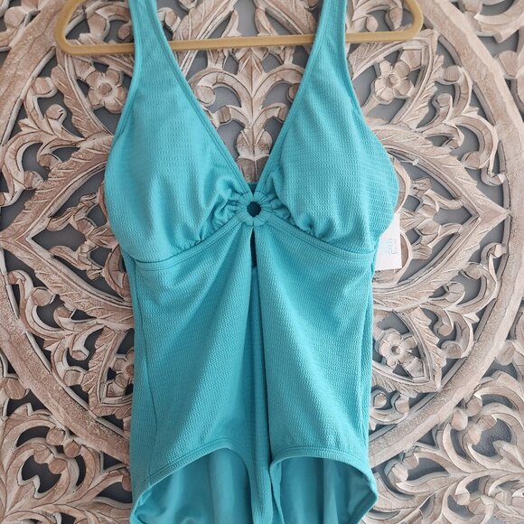Time and Tru aqua one piece swimsuit.  New w/ tags. - Picture 1 of 5
